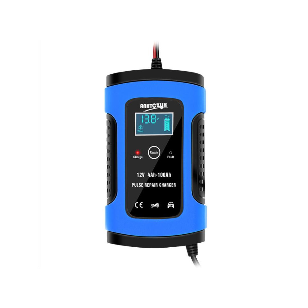 (Au ) New 12V 6A Pulse Repair Battery Charger For Car Motorcycle Agm Gel Wet Lcd Blue 110691627865