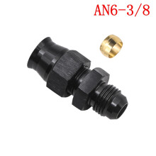 (AN6-3/8) 2Pcs 5/16"3/8"Tube To AN6 Male Adapter Fitting With Brass Ferrule Hardline