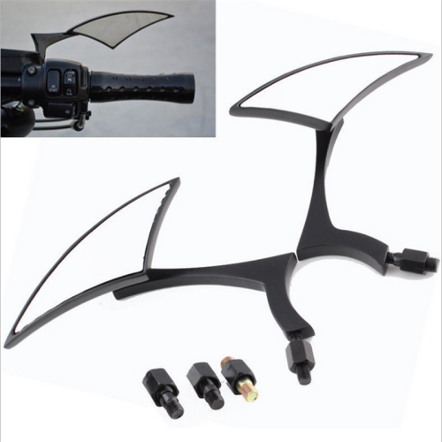 2PCS Universal Motorcycle Classic Modified Glass Rearview Mirror Wing Kit