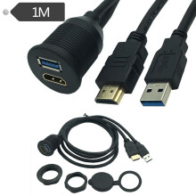 (1M) HDMI USB3.0 Car Panel Cable USB Car Waterproof Cable HDMI USB Extension Cable