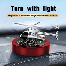 (Red) mini Solar Power Auto Car Rotate Aroma Air Freshener Perfume Diffuser Home Decor