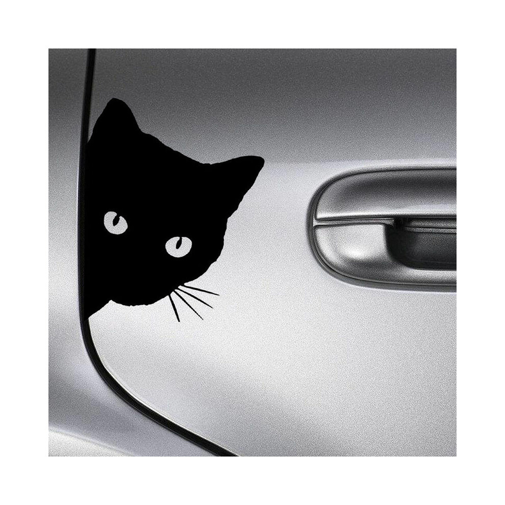 Funny Cat Face Peering Car Decal Window Truck Auto Bumper Laptop Sticker Black 110691630445