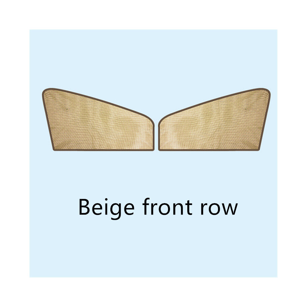 ( Front Row) Car Side Window Magnetic Mesh Curtains Foldable Sun Visor Shade Uv Sunshade Beige 115295444696