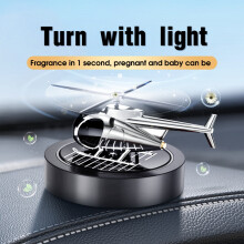 (Black) mini Solar Power Auto Car Rotate Aroma Air Freshener Perfume Diffuser Home Decor