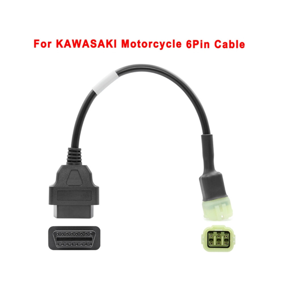 6 Pin Obd Diagnostic Scan Tool Adapter Cable For Kawasaki Motorcycle Black 110691628169