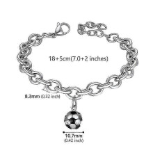 1Pcs Titanium Steel Football Bracelet for Wearing Silver Creative Waist Chain