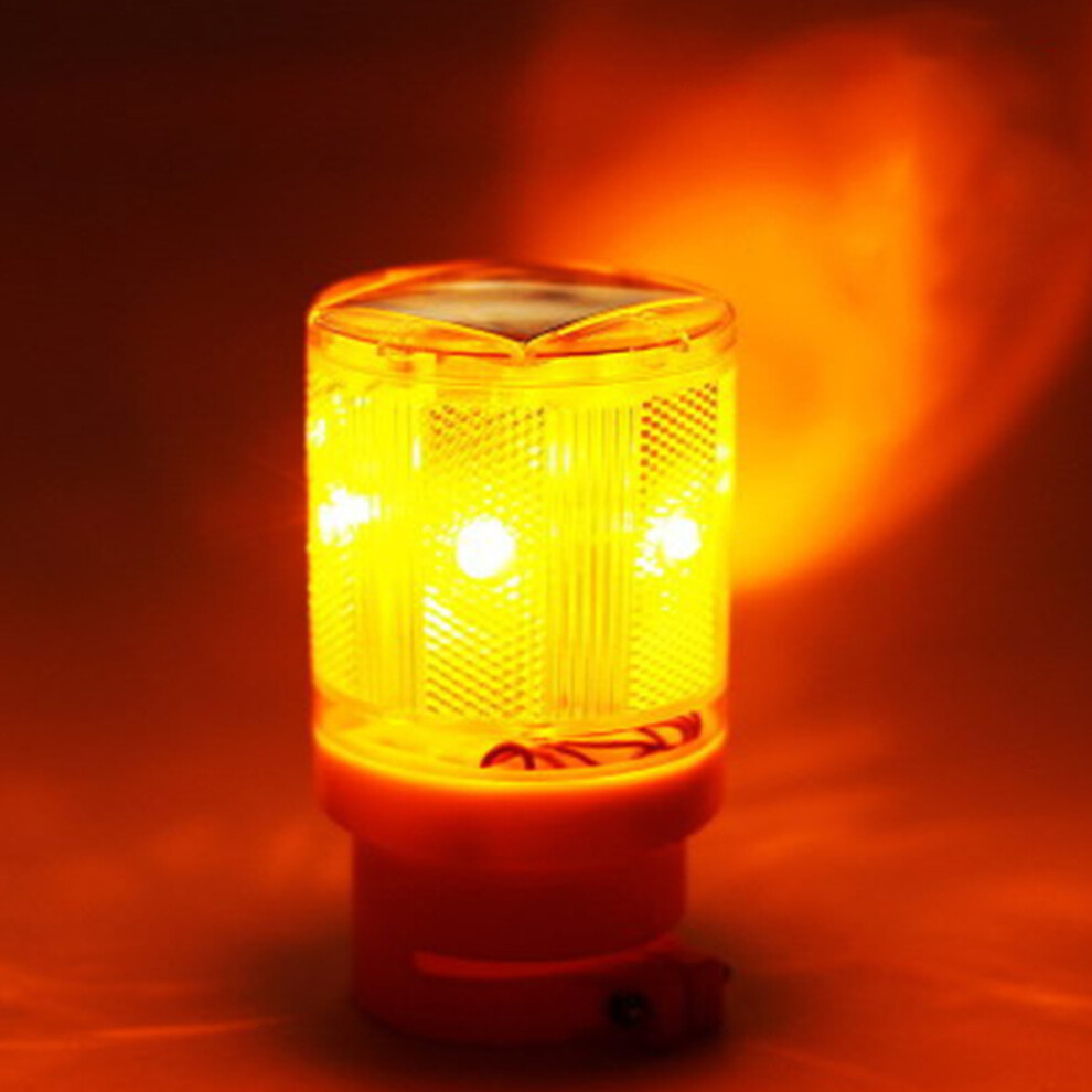 (Yellow) Solar Strobe Warning Light | Work Zone Traffic Control Tower Lamp 413590716372