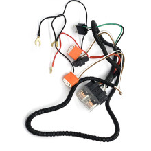 H4/9003 Headlight Booster Cable Wire Harness with Relay and Fuse Socket, Black