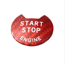 Red Carbon Fiber Keyless Engine Push Start Stop Button Cover For Nissan Infiniti