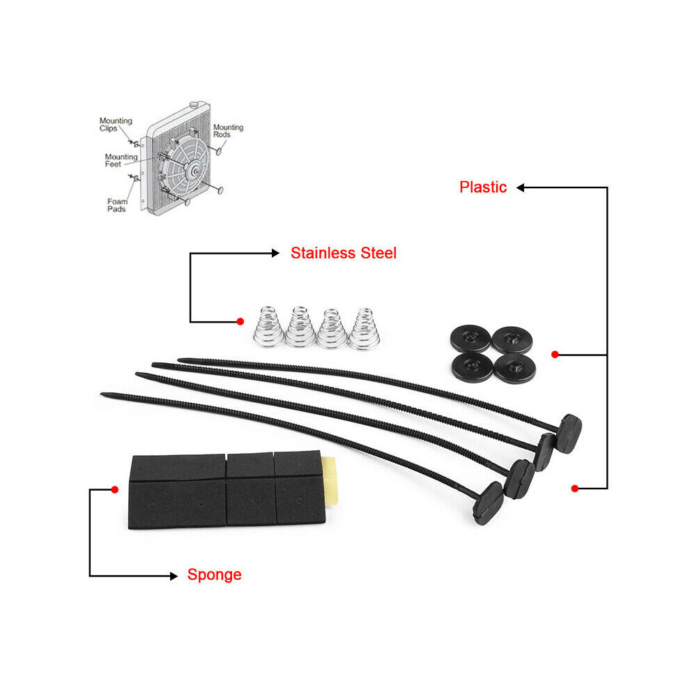 Truck Rv Car Modified Parts Eelectric Cooling Radiator Fan Accessories Kit 110691636522