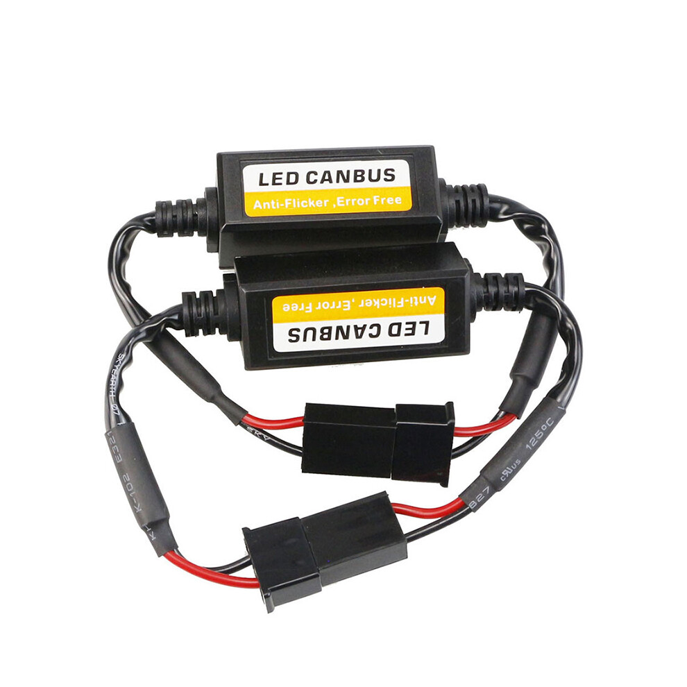 2PCS H7 Headlight Canbus LED Decoder HID Anti-Flickering Load Resistor Warning Canceller