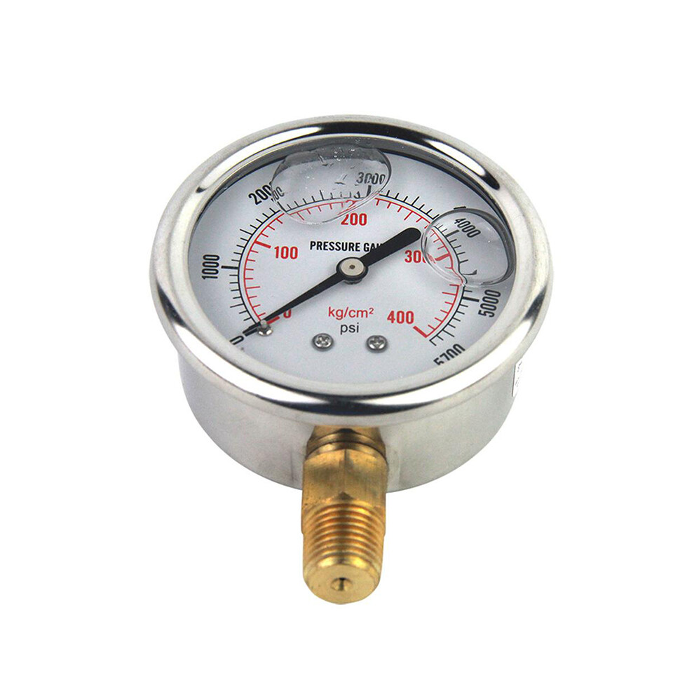 1/4 Npt Male Automotive Oil Pressure Gauge Instrument Us Standard Thread Hydraulic Meter Tool 0-5700 Psi 110691636942