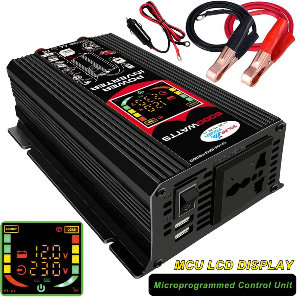 (, Dc 12V-Ac 110V) 500W Digital Car Inverter 12V To 220V Modified Sine Wave Inverter Voltage Converter With Lcd Display Black 110691638557