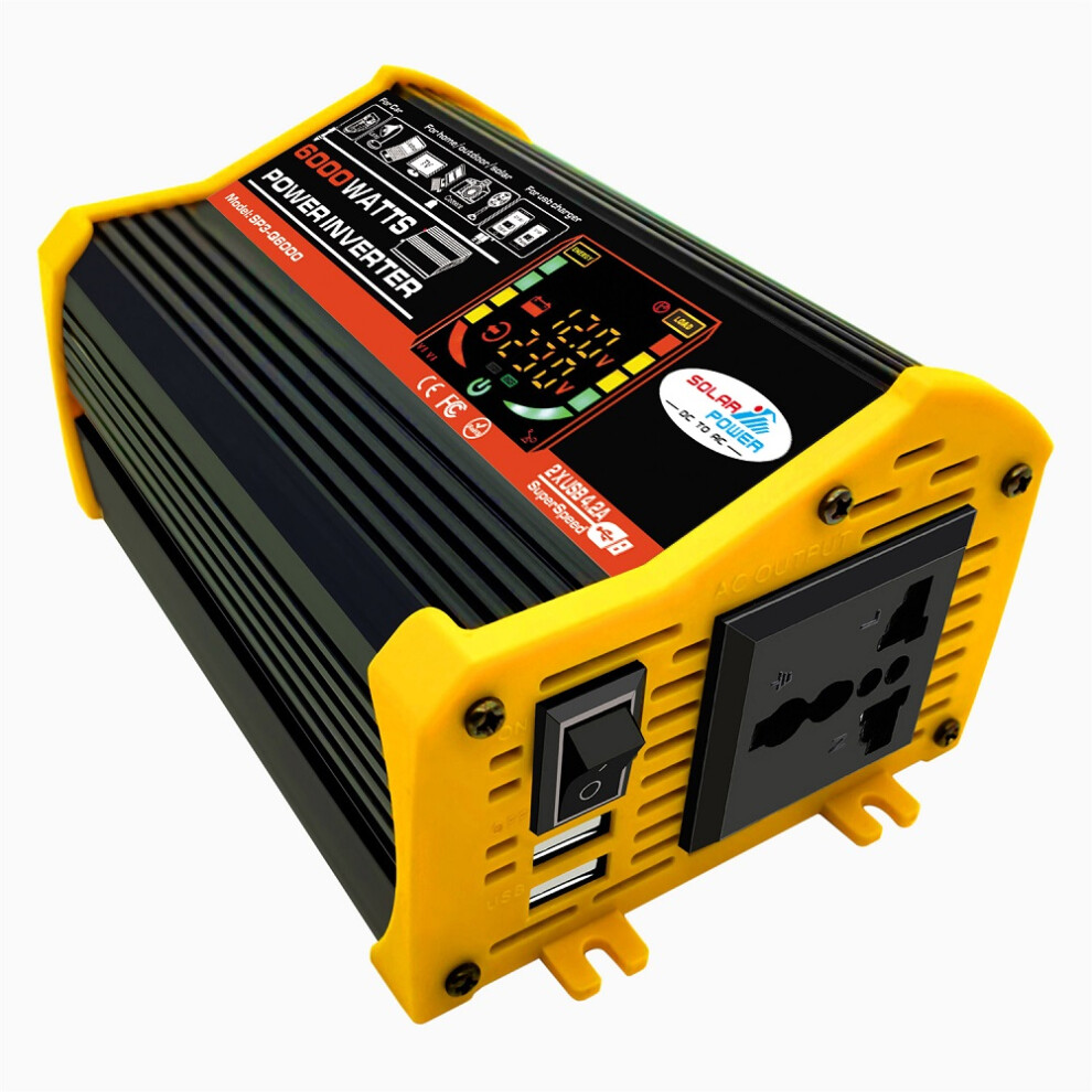 (, Dc 12V-Ac 110V) 500W Digital Car Inverter 12V To 220V Modified Sine Wave Inverter Voltage Converter With Lcd Display Black 110691638601