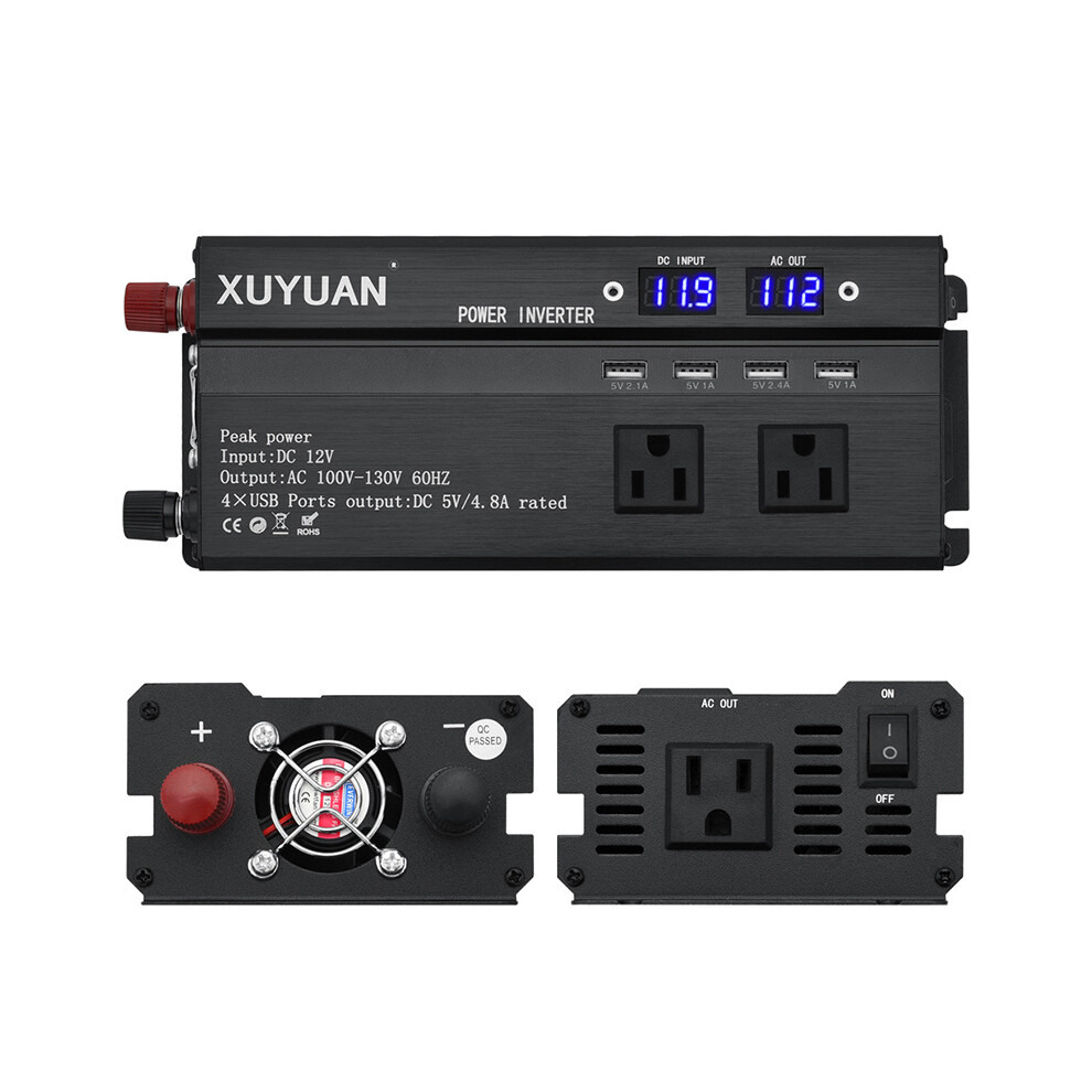 (220V) 4000W Car Vehicle Power Inverter Dc 12V To Ac 110V 220V Sine Wave Converter 4 Usb Ports 110691637505