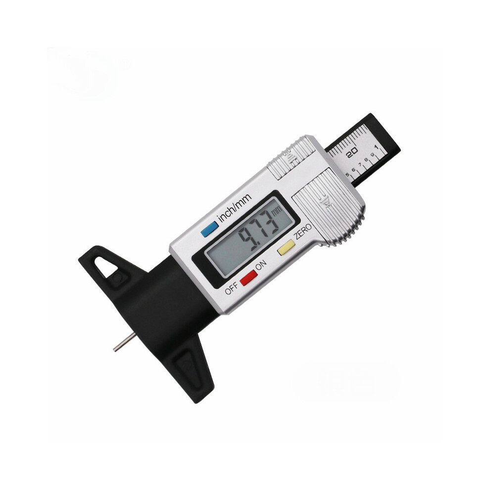 ( Tire Ruler) Electronic Automotive Tire Tread Depth Gauge Automotive Tire Wear Inspection Silver 110691642967