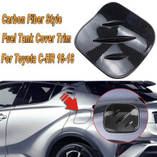 Carbon Fiber Style ABS Gas Cap Fuel Tank Cover For Toyota CHR C-HR 2016-2019