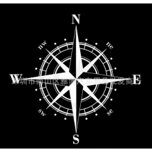 (Black) Auto Car & Window Vinyl Decal Sticker - Compass Design Decor