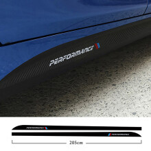 (205cm) 5D Carbon Fiber Side Sticker Decal & Rocker Panel Stripes, Universal Grille Lamp Kit