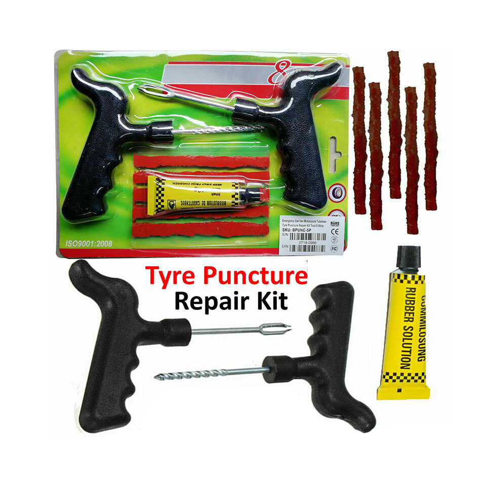 Emergency Car Van Motorcycle Tubeless Tyre Tire Puncture Repair Tool Kit Strips 110691646521