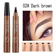 (Matches the image) Waterproof 4 Point Liquid Eyebrow Pencil Eyebrows Pen Eyebrow Tattoo Waterproof Liquid Black Eye Brow Makeup Pencil Microblading