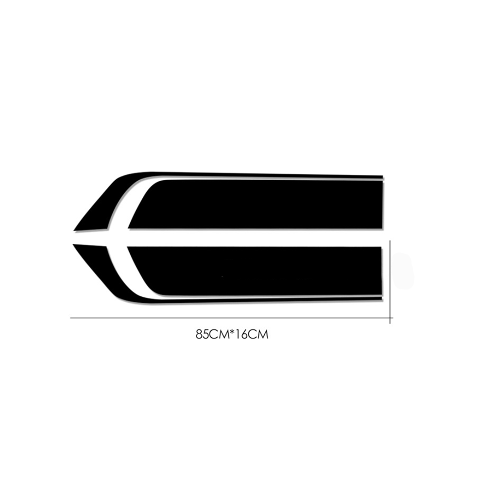(1) 2Pcs Car Racing Sports Stripes Hood Decal Decoration Auto Vinyl Bonnet Sticker Black 413590196297