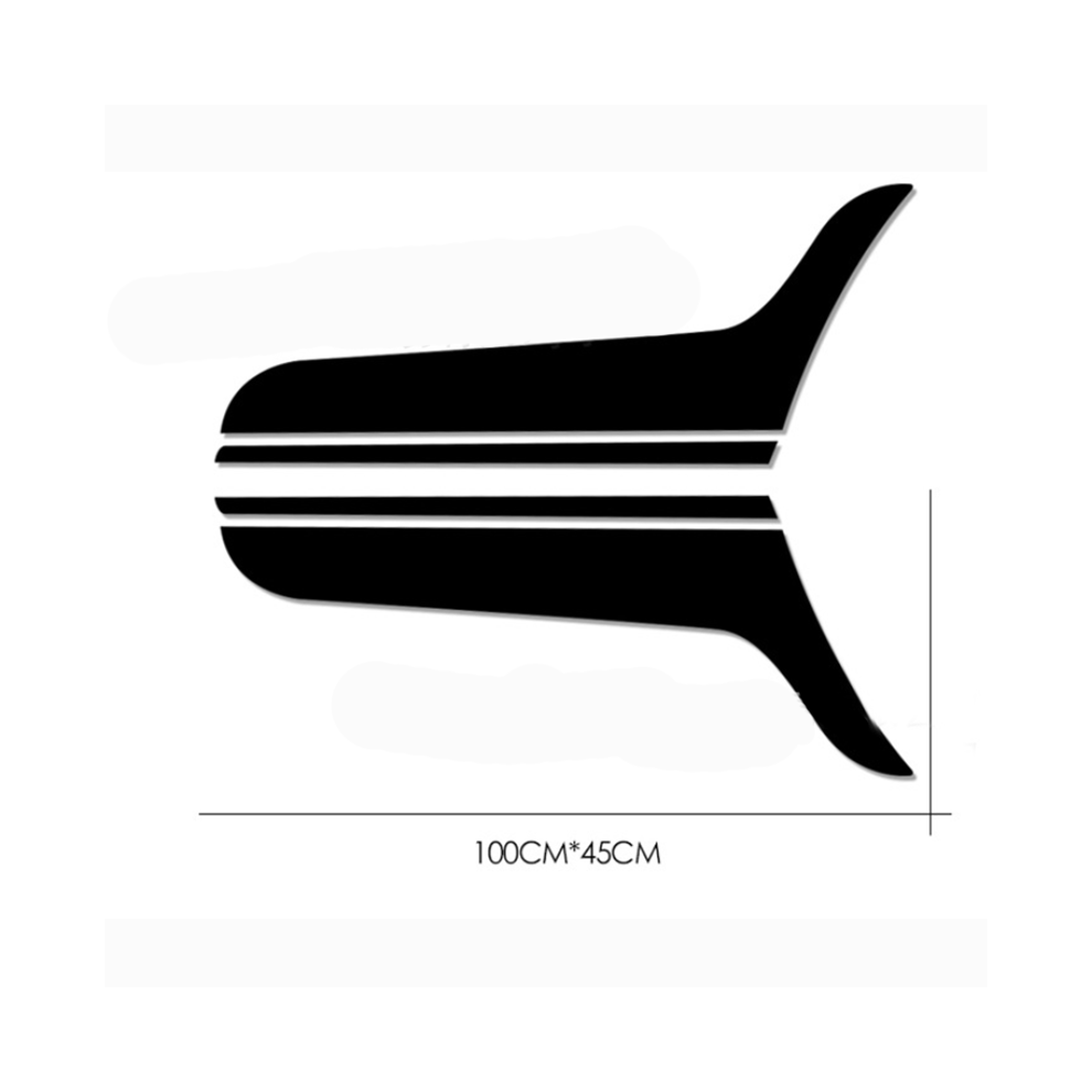 (2) 2Pcs Car Racing Sports Stripes Hood Decal Decoration Auto Vinyl Bonnet Sticker Black 413590196303