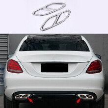 2PCS Rear Cylinder Exhaust Pipe Cover Trim For Mercedes-Benz GLC Class C117 16-17