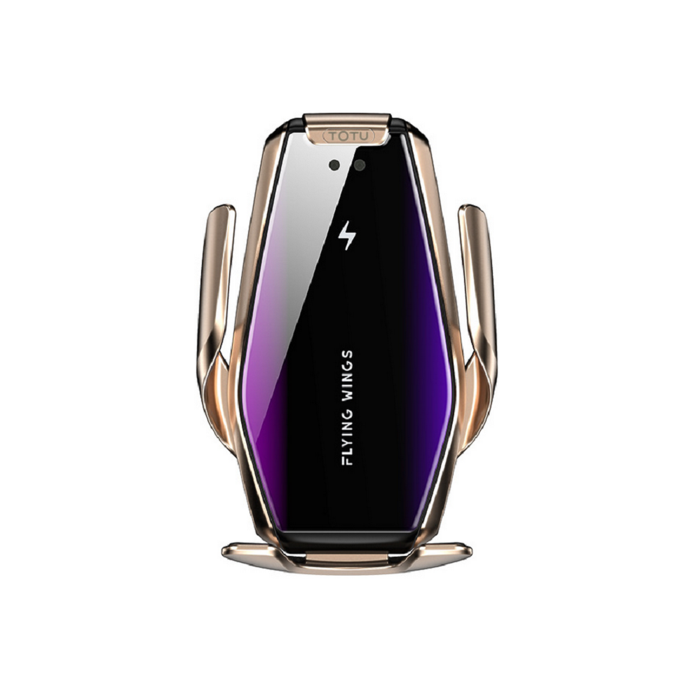 (Golden) 15W Wireless Quick Automatic Fast Grip Car Charger Mount Infrared Sensor Charging Stand Golden 413590196600