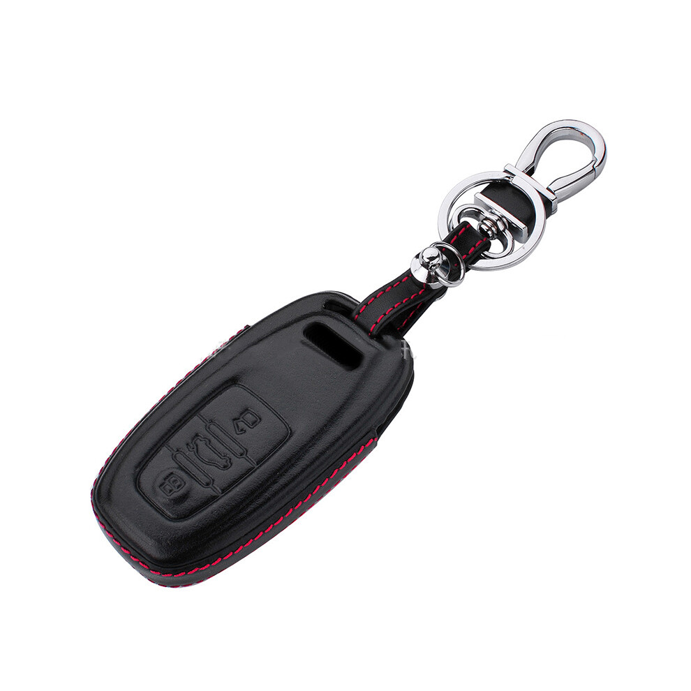 3 Buttons Genuine Leather Car Remote Key Fob Case Cover Keychain For Audi Smart 110691649904