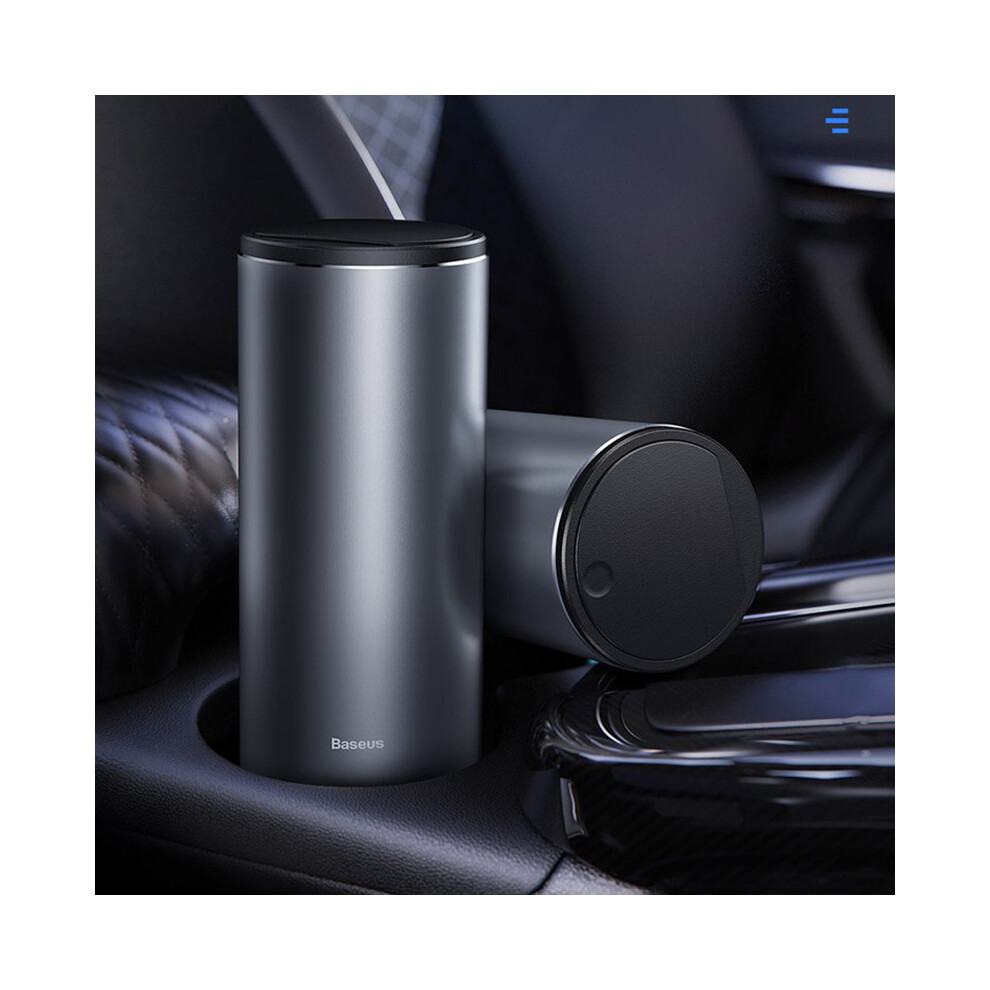 (Grey) Alloy Car Trash Can Organizer Storage Case Auto Garbage Bin Ashtray Dust Holder Grey 110691650023