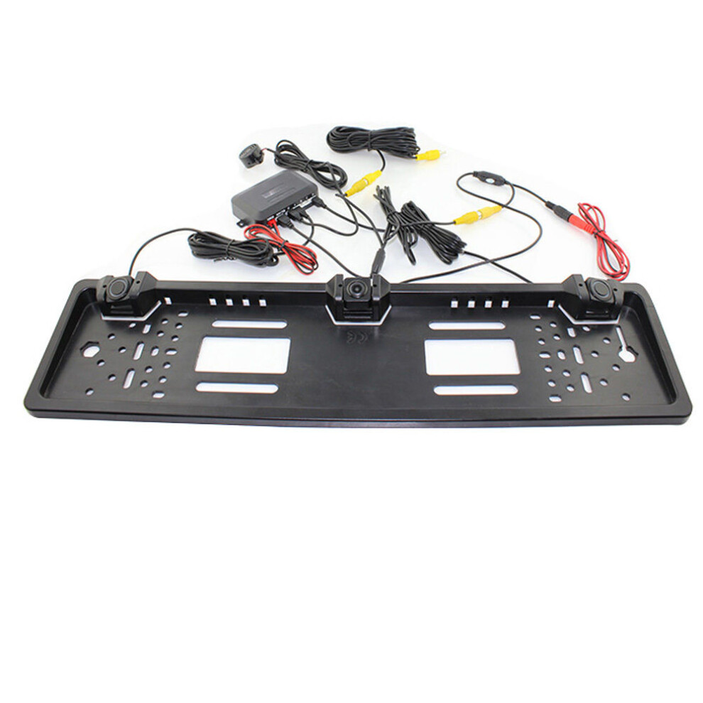 Auto European License Plate Frame Reversing Rear View Camera With 2Sensor Radar 110691632289