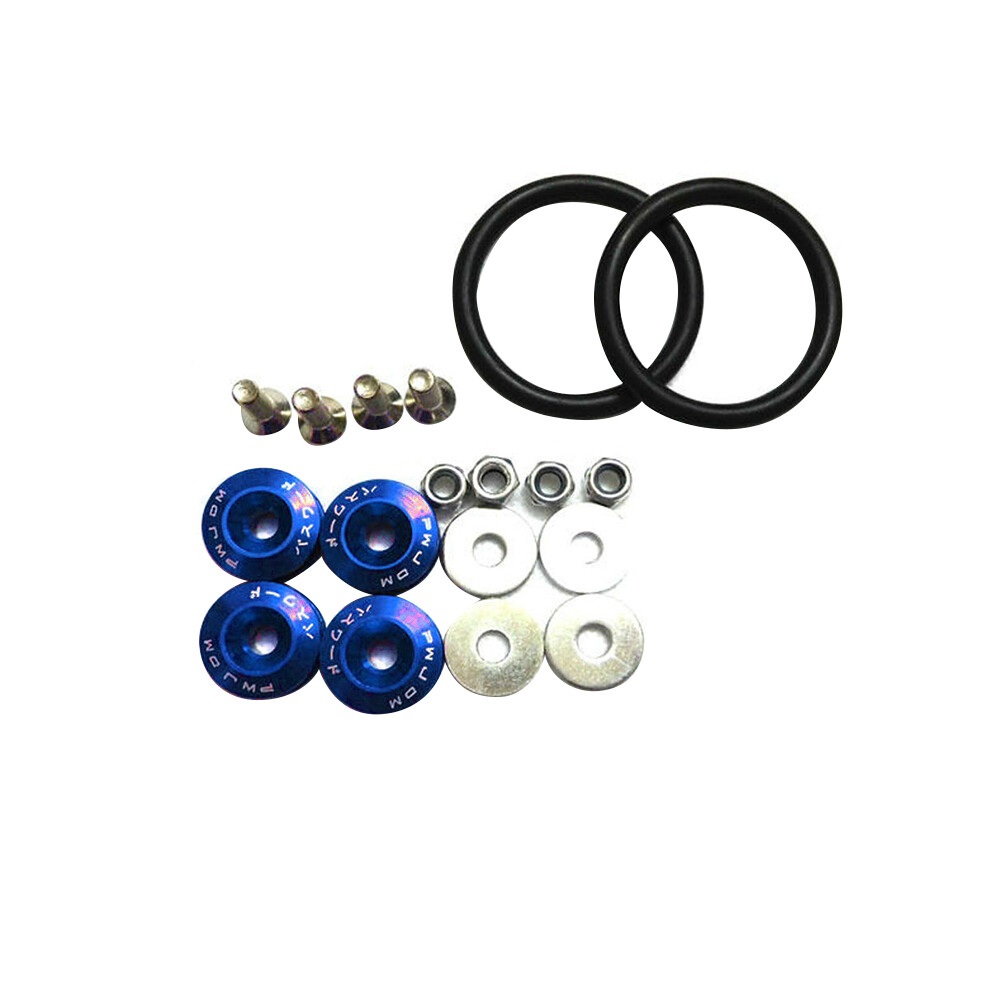 (Blue) Jdm Quick Release Fasteners Kit For Car Bumpers, Trunk, Fender, Hatch, Lids Blue 413590197249