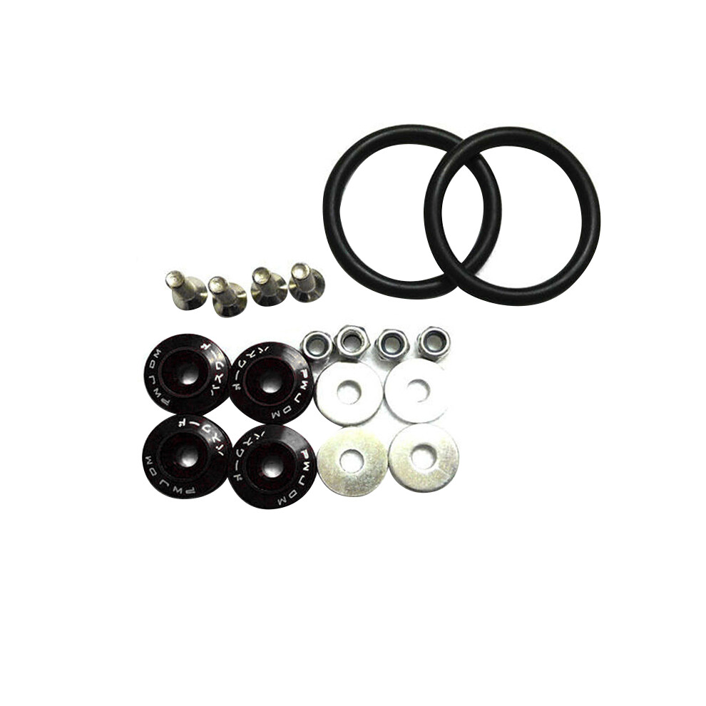 (Black) Jdm Quick Release Fasteners Kit For Car Bumpers, Trunk, Fender, Hatch, Lids Black 413590197256