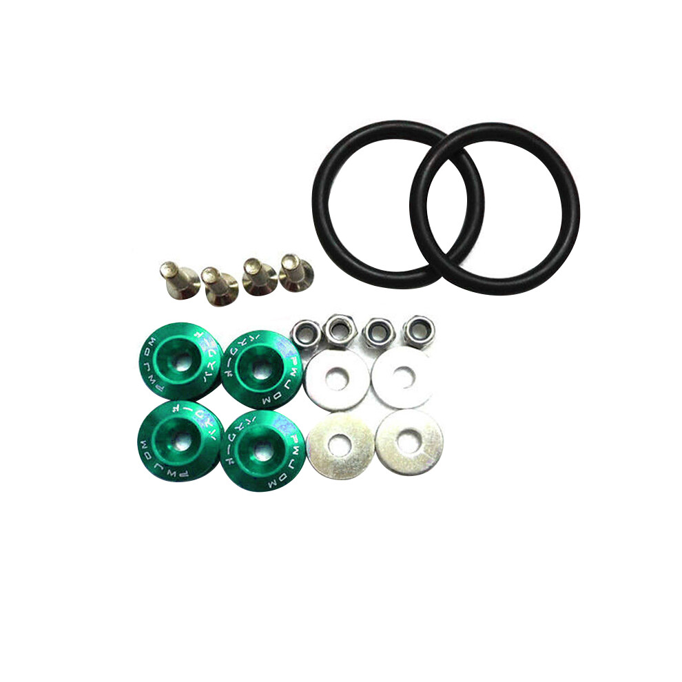 (Green) Jdm Quick Release Fastener Set For Car Bumpers, Trunk, Fender, Hatch Lids Green 115295456804