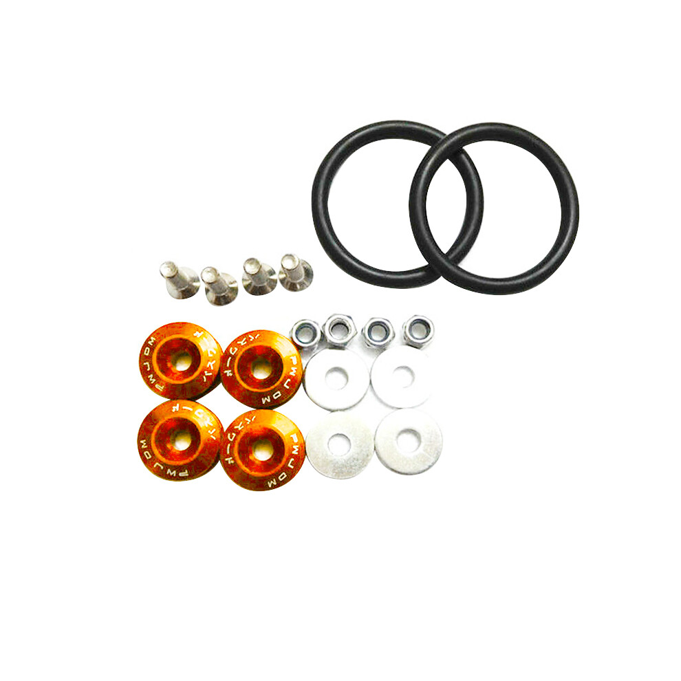(Orange) Jdm Quick Release Fastener Set For Car Bumpers, Trunk, Fender, Hatch Lids Orange 115295456828