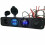 (blue) 4-Hole Panel Switch Dual USB Car Charger with Voltmeter & Cigarette Socket 1