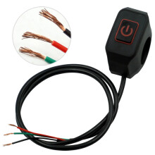 (Red) 22mm 7/8'' Motorcycle Handlebar Switch Momentry Buttton For Electric Star Kill Waterproof Control Switch Button with LED Light