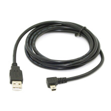 1.8M USB B Tipo 5Pin Macho 90 Grados en áNgulo Izquierdo una USB 2.0 Cable de Datos Macho Color Negro