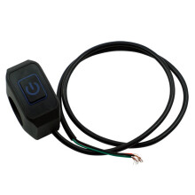 (Blue) 22mm 7/8'' Motorcycle Handlebar Switch Momentry Buttton For Electric Star Kill Waterproof Control Switch Button with LED Light