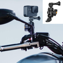 Motorcycle Riding Camera Holder Rearview Mirror Adjustable Bracket Stand For GoPro Hero 8/7/6