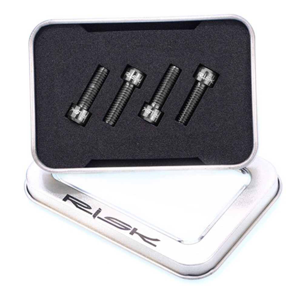 (Colorful) 4Pcs M6x20mm Titanium Bicycle Disc Brake Fixing Bolts Bike Caliper Crank Screws Black 110691645043