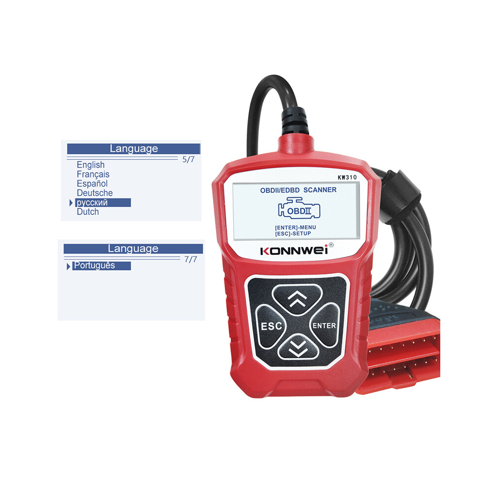 (Black) Konnwei Kw310 Obd2 Scanner For Auto Obd 2 Car Automotive Diagnostic Scan Tool Black 110691610270