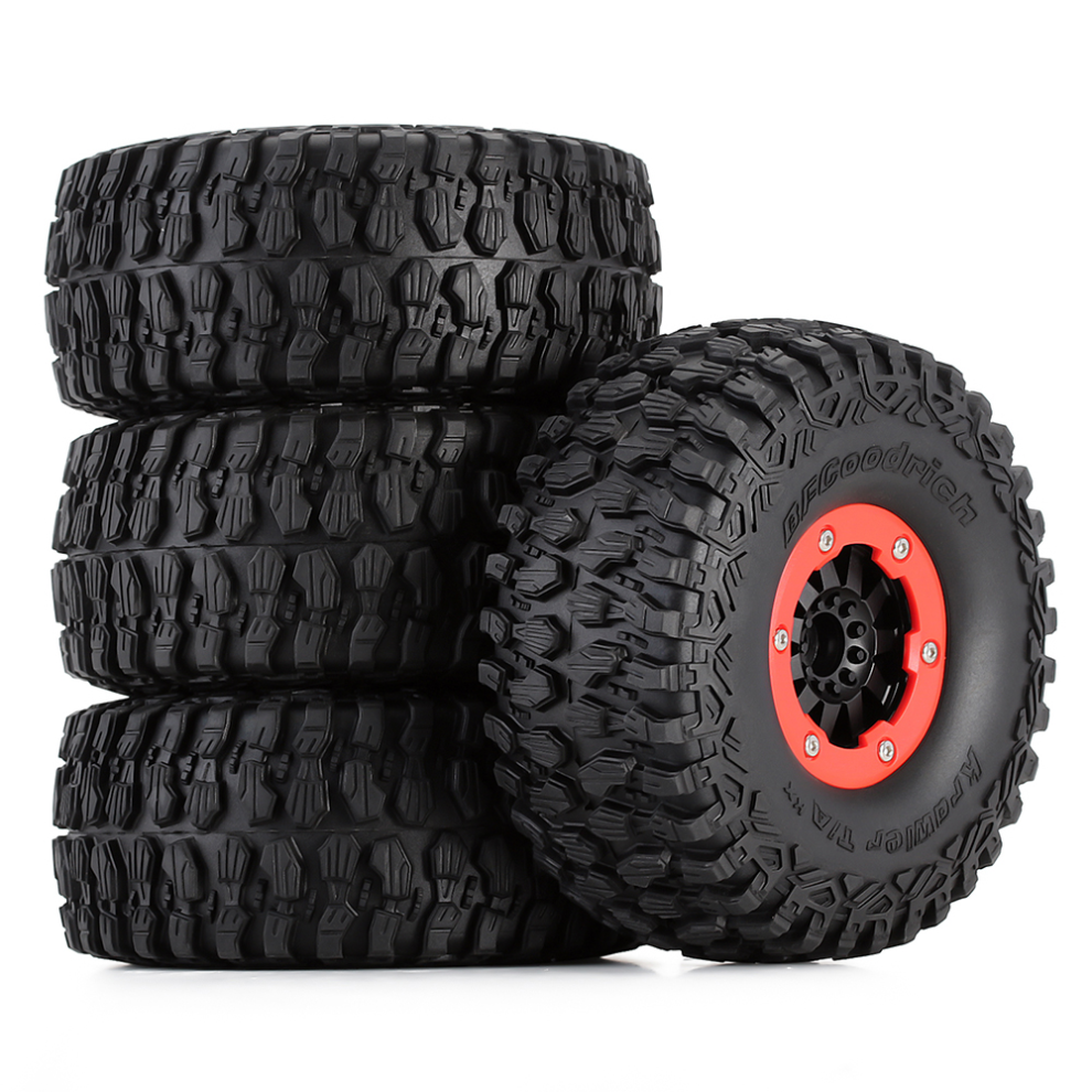 (4Pcs) Rc Car Wheel Tire 2.8"17Mm Hex For 1/7 Traxxas Udr Arrma Short Truck Buggy Red/Black 123643853250