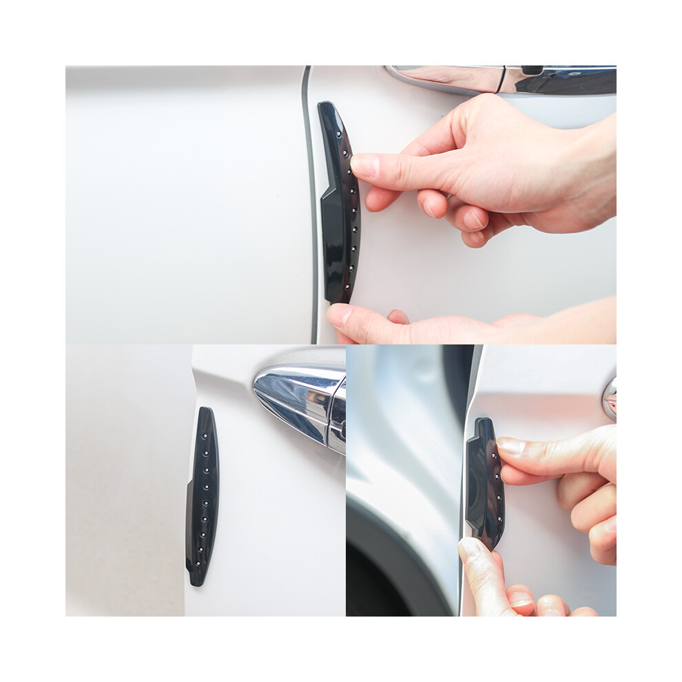 (White) 4Pcs Universal Car Rubber Door Edge Guards - Bumper Corner Protectors Anti-Collision Strips White 113121652093