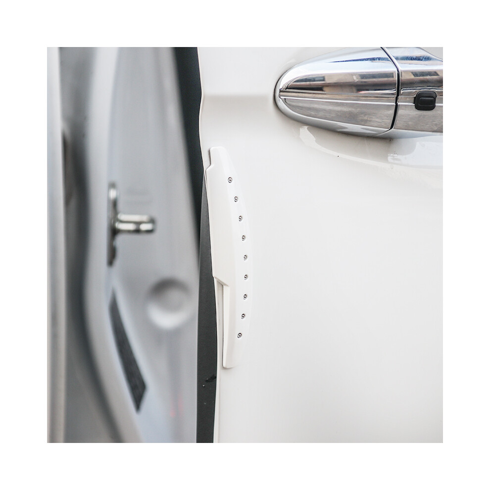 (White) 4Pcs Universal Car Rubber Door Edge Guard Bumper Corner Protector Anti-Collision Strip White 110691617460
