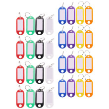 32x Meerkleurige Plastic Sleutelhanger ID-Tags Bagage-ID-Labels met Sleutelring met Splitring