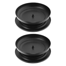 2026 2pcs Black Iron Candle Holder for Storage Tea Light Stand Decorative 7.5 inch