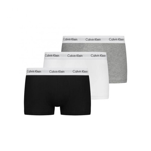 (S) Men's 3 Pack Low Rise Boxer Trunks Classic Fit-B/W/G- S-XL