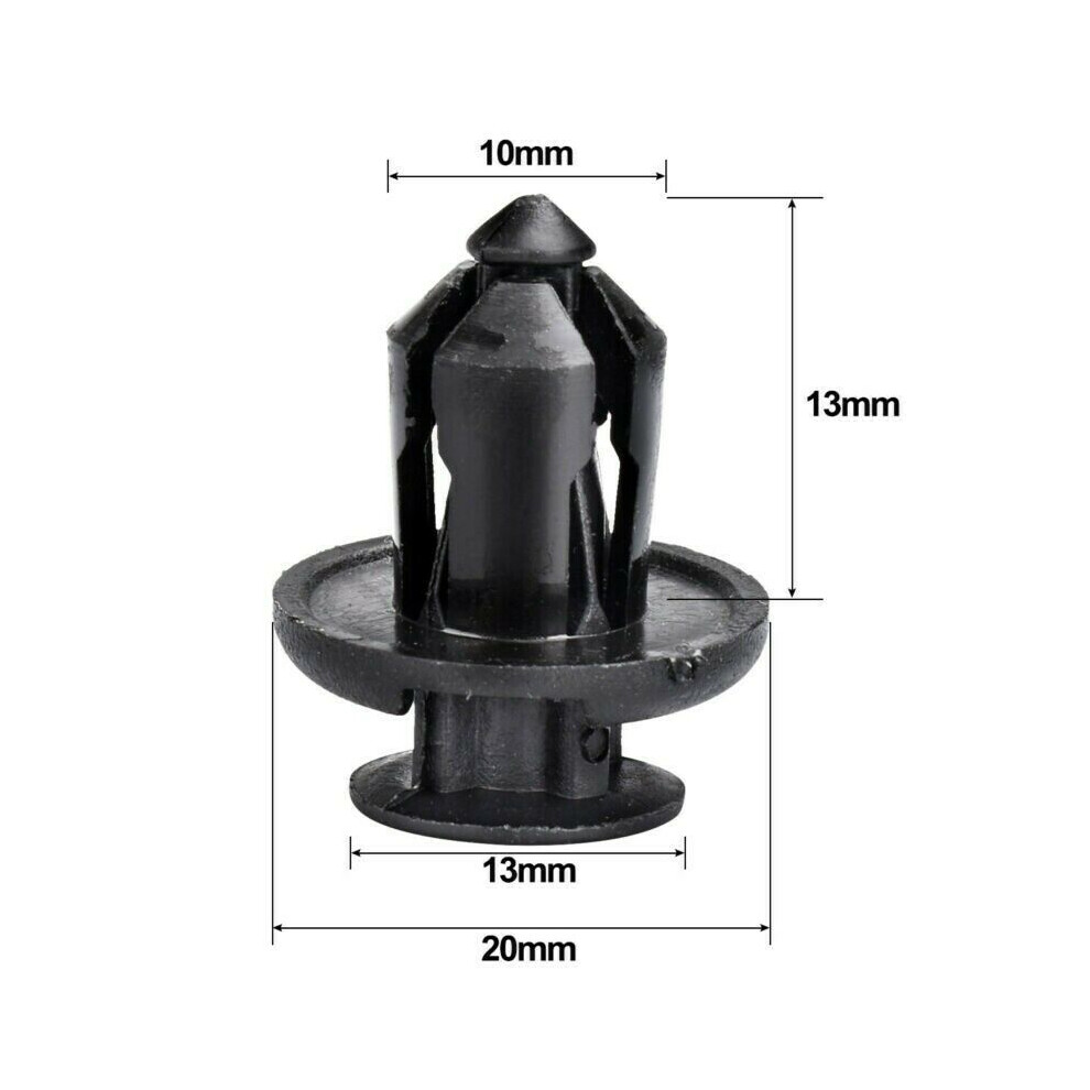 50Pcs Car Nylon Rivets Fasteners, Bumper Fender Clips Retainer Screws For Honda Black 113121653106